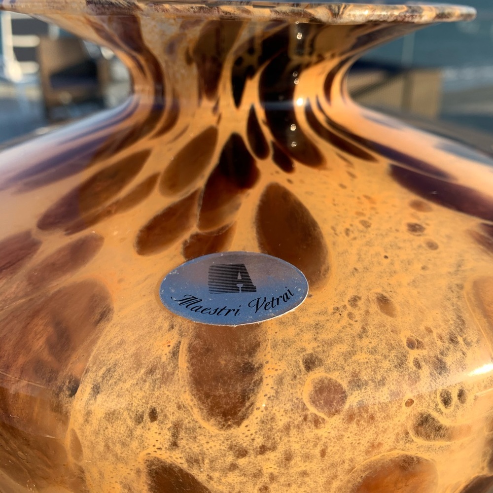 Vintage Maestri Vetrai Mouth blown glass vase L - Picture 4 of 8